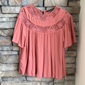 Zara | lace crochet cotton top